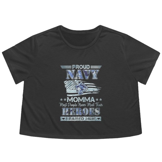 Discover back Proud navy momma most people never meet their Flowy Cropped Tees