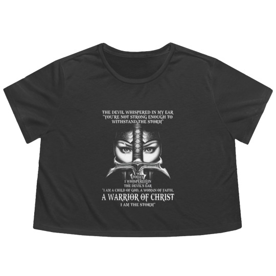 Discover A Warrior Of Christ I Am The Storm - Christ - Flowy Cropped Tees