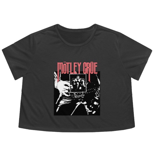 Discover Vintage 2000's Original Motley Crue Rock Band Concert Too Fast For Love Tour Black & Red Flowy Cropped Tees