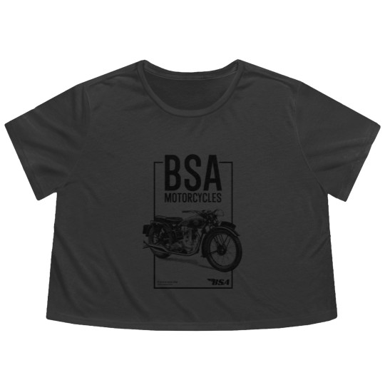 Discover Grey BSA Motorcycles British Motorbike Flowy Cropped Tees Flowy Cropped Tees