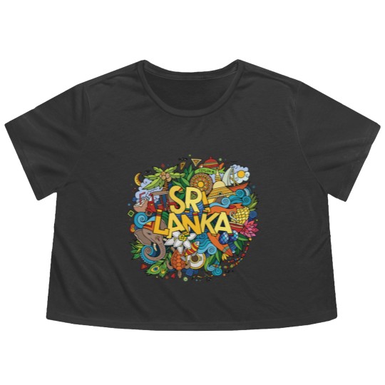 Discover Sri Lanka Ceylon Culture Elements Flowy Cropped Tees