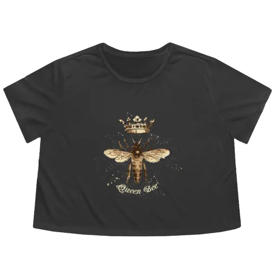 Discover Queen Bee Flowy Cropped Tees with Crown for Beekeepers & Bee Lovers