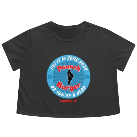 Discover Paunch Burger Flowy Cropped Tees
