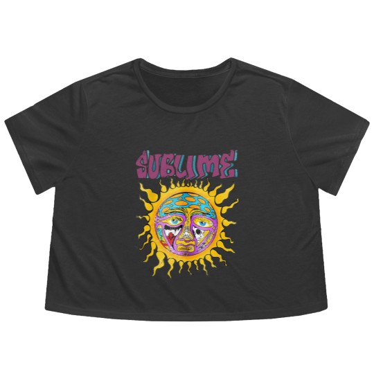 Discover Sublime Vintage Logo Flowy Cropped Tees - Sublime Flowy Cropped Tees, Rock Band Flowy Cropped Tees, Fan Gift Birthday