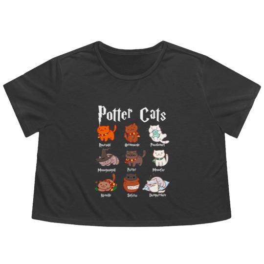 Discover Potter Cats Flowy Cropped Tees Funny Gifts For Cat Lovers - Cat - Flowy Cropped Tees
