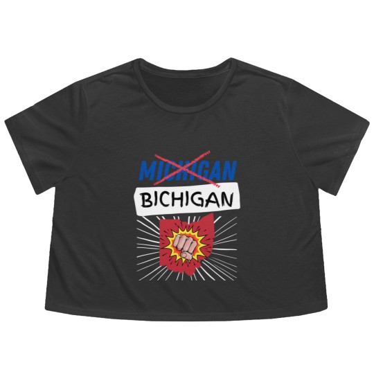 Discover Michigan Bichigan - Ohio State Football - Flowy Cropped Tees