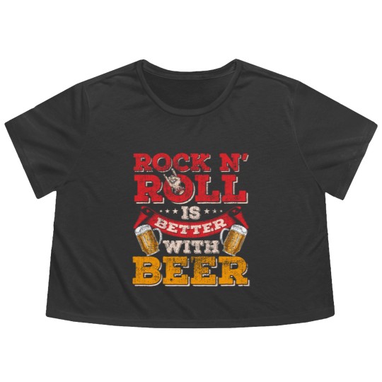 Discover rock n roll beer Flowy Cropped Tees
