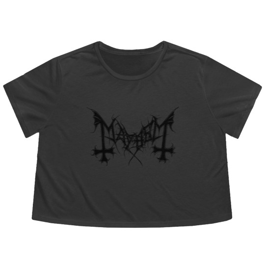 Discover Mayhem - Logo (Black Cover Edition) - Mayhem - Flowy Cropped Tees