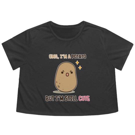 Discover Cute potato is cute - Potato - Flowy Cropped Tees