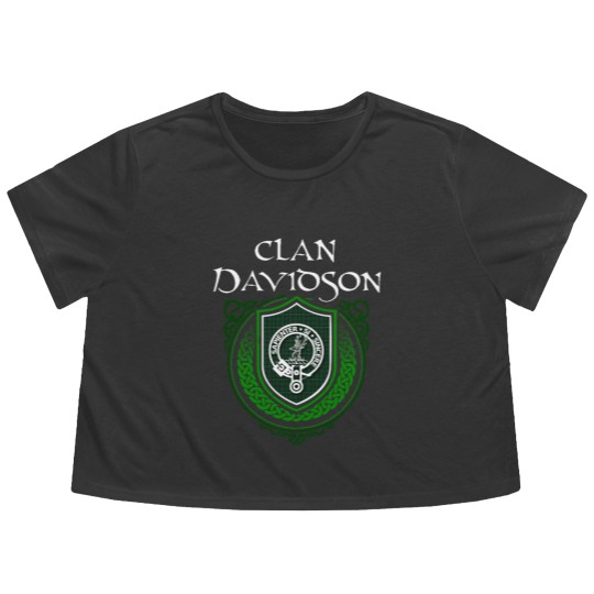 Discover Clan Davidson Surname Scottish Clan Tartan Crest Badge - Scottish Clan - Flowy Cropped Tees