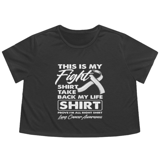 Discover My Fight Flowy Cropped Tees Fighter Lung Cancer Awareness Flowy Cropped Tees