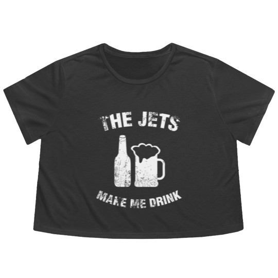 Discover The Jets Make Me Drink Flowy Cropped Tees