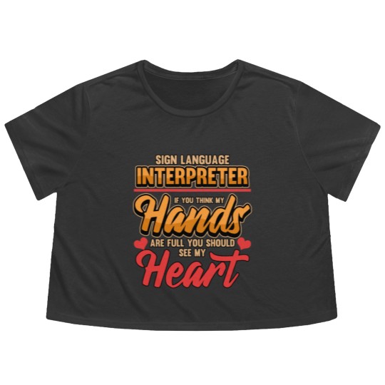 Discover sign language interpreter signpost gesture Flowy Cropped Tees