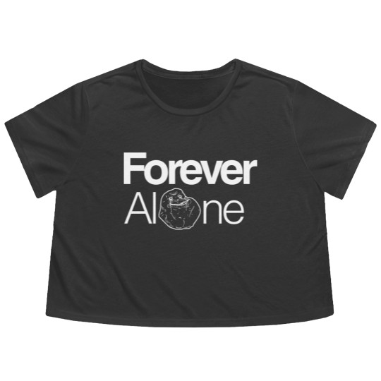 Discover Forever Alone White Flowy Cropped Tees