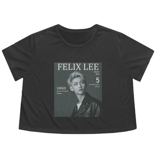Discover Felix Lee Stray Kids Flowy Cropped Tees, B&W Stray Kids Graphic Flowy Cropped Tees, Felix Lee Stray Kids Kpop Flowy Cropped Tees
