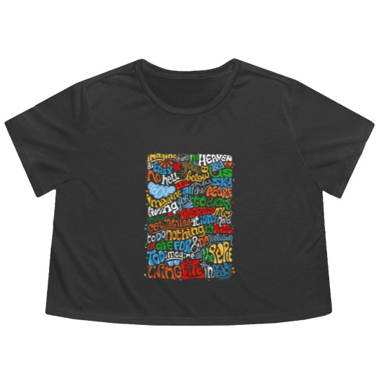 Discover Lennon Imagine Quote Flowy Cropped Tees