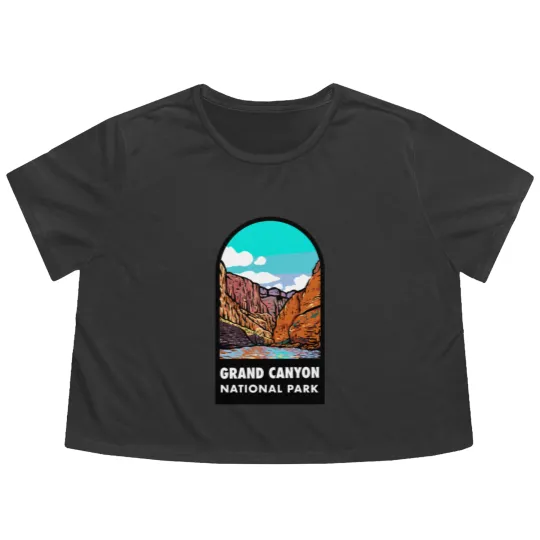 Discover Grand Canyon National Park Badge Flowy Cropped Tees