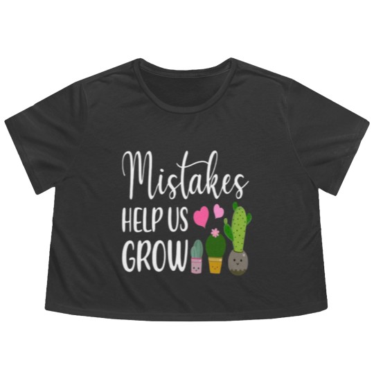 Discover Mistakes Help Us Grow For Teacher and Student Flowy Cropped Tees