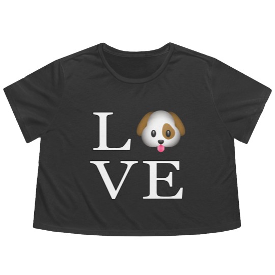 Discover Love Cute Dog _emoji icon smiley emoticon Flowy Cropped Tees