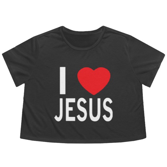 Discover I LOVE JESUS Flowy Cropped Tees