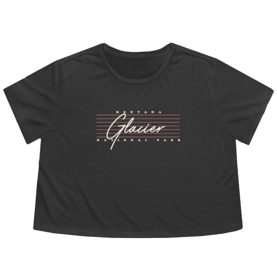 Discover Retro Glacier National Park Flowy Cropped Tees