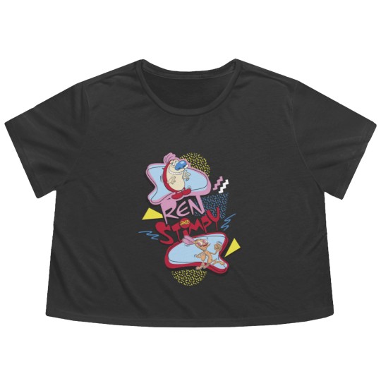 Discover Ren And Stimpy Nineties Flowy Cropped Tees
