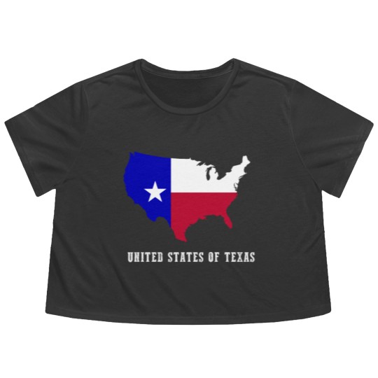 Discover United States of Texas Map or Lone Star State Fans Flowy Cropped Tees