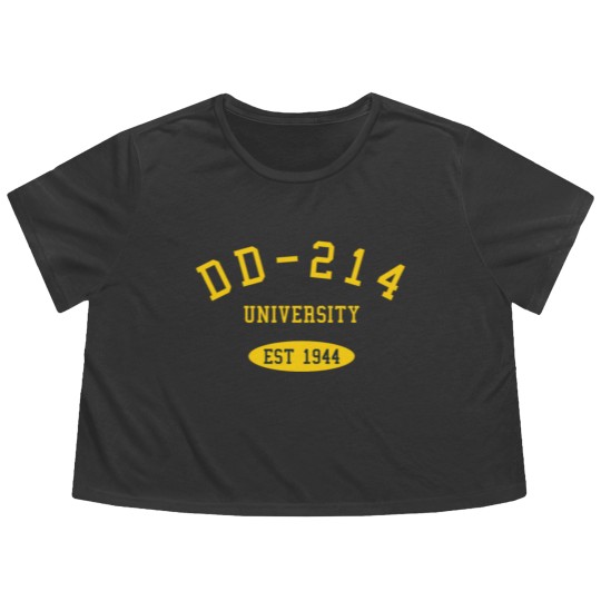 Discover DD214 Alumni Flowy Cropped Tees US Navy Veteran 75th Birthday Flowy Cropped Tees