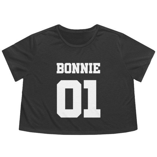 Discover Bonnie 01-Bonnie and Clyde (white) Flowy Cropped Tees