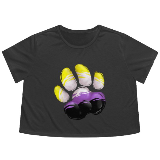 Discover Non Binary - Wolf Paw Flowy Cropped Tees