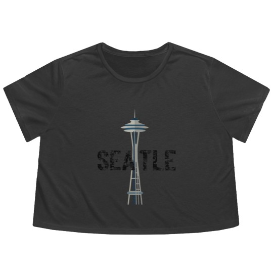 Discover Seattle Space Needle Traveler Souvenir Washington Gift - Seattle Souvenir - Flowy Cropped Tees