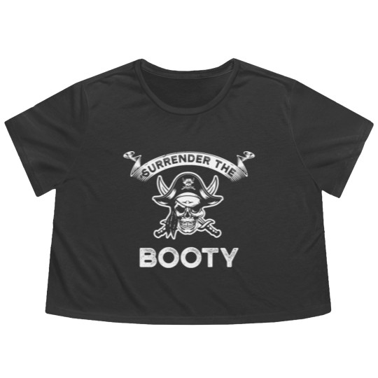 Discover Pirate - Surrender The Booty Flowy Cropped Tees
