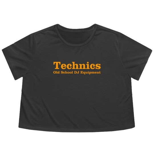 Discover technics orange Flowy Cropped Tees
