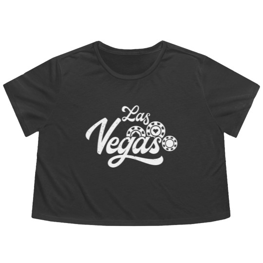 Discover Las Vegas Vintage Gambling Flowy Cropped Tees