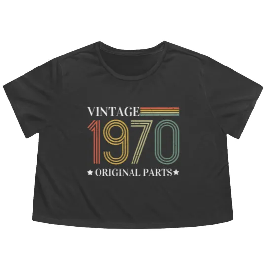 Discover Vintage 1970 70s Classic Born 1970 Original Parts Flowy Cropped Tees