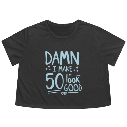 Discover Cool Funny Birthday Gift 50 Years Old Age Jokes Flowy Cropped Tees
