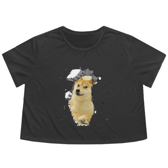 Discover Doge Flowy Cropped Tees