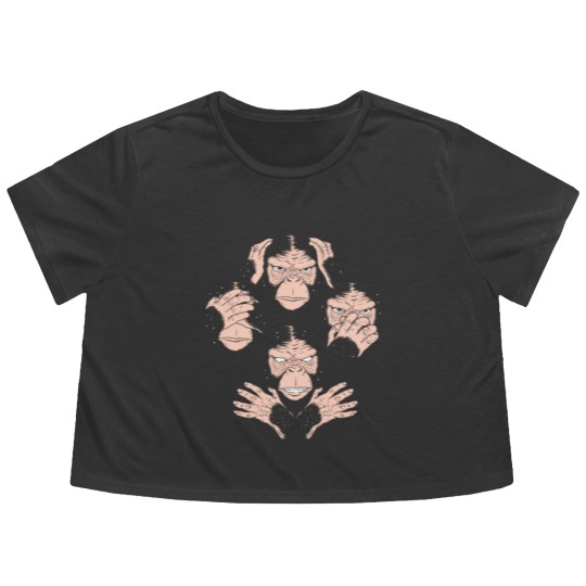 Discover Monkey Cover Face Awesome Gorilla Queen Band Flowy Cropped Tees