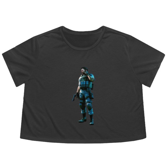 Discover Chris Redfield Residence Evil Biohazard 5 Gold Premium Unisex Flowy Cropped Tees