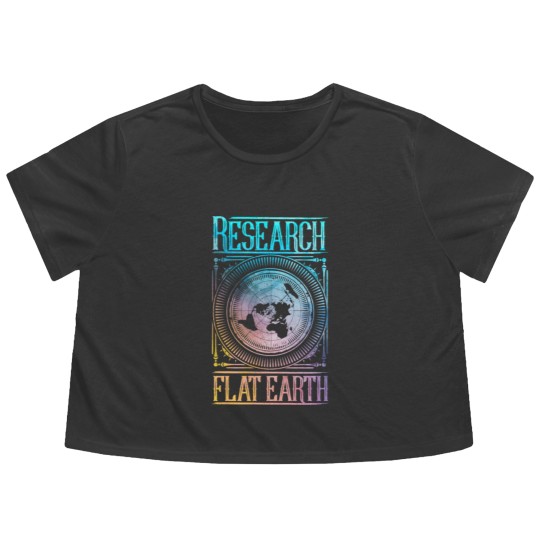 Discover Research Flat Earth #FlatEarth Flowy Cropped Tees