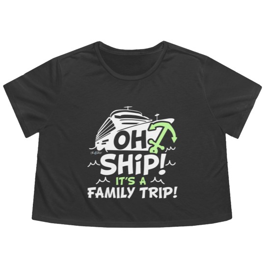 Discover Oh Ship It's a Family Trip - Oh Ship Cruise Flowy Cropped Tees