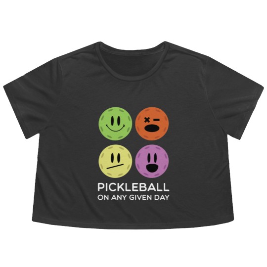 Discover Gift for Pickleball Players Any Given Day Funny Flowy Cropped Tees