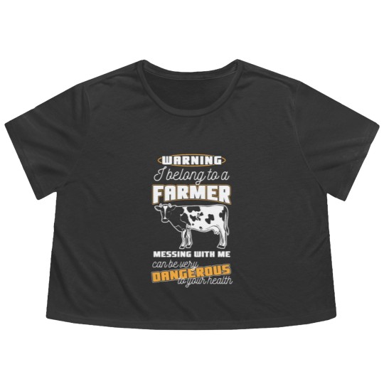 Discover Warning Belong To A Farmer Funny Farming Gift Flowy Cropped Tees