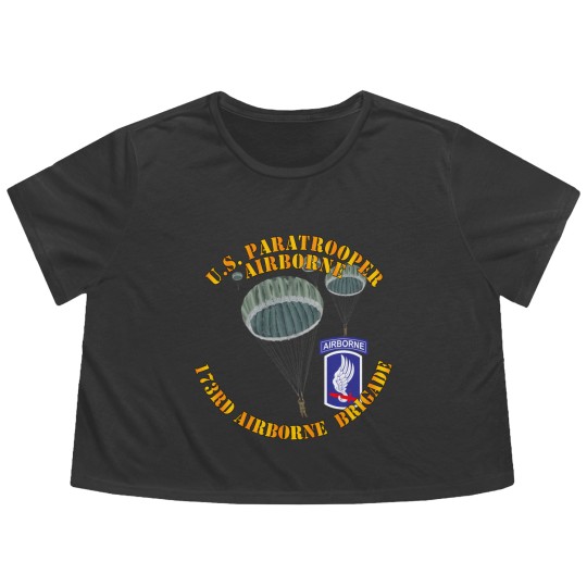 Discover Army - US Paratrooper - 173rd Airborne Bde wo Shadow - Military - Flowy Cropped Tees