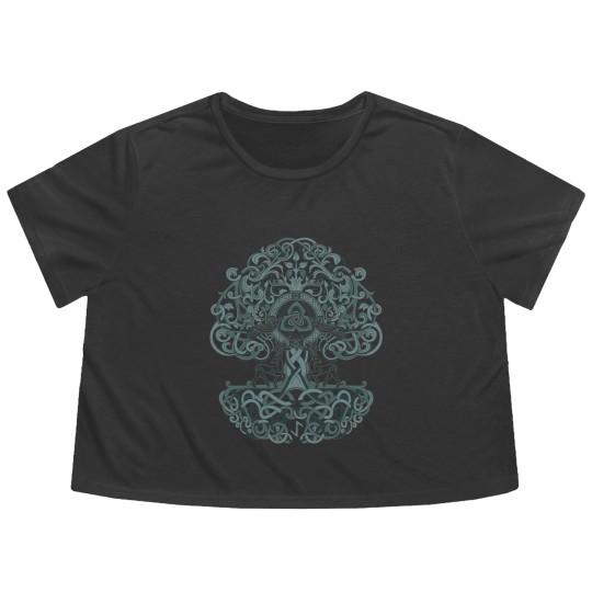 Discover Tree of Life Yggdrasil Norse Pagan Mythology Flowy Cropped Tees