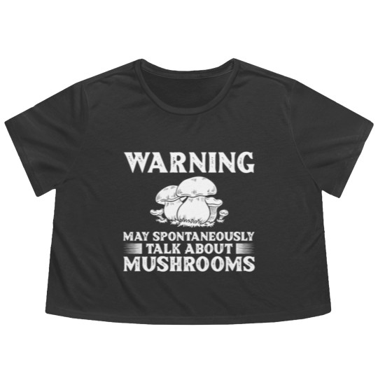 Discover Mushroom Foraging Hunting Seasoning Mushrooming Flowy Cropped Tees