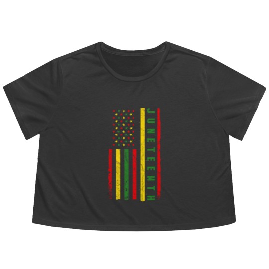 Discover Juneteenth American Flag Emancipation Melanin Black Pride Flowy Cropped Tees