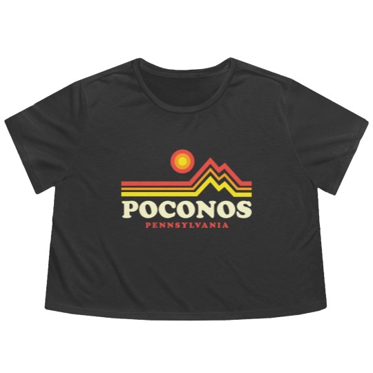 Discover Pocono Mountains Retro Pennsylvania - Poconos - Flowy Cropped Tees