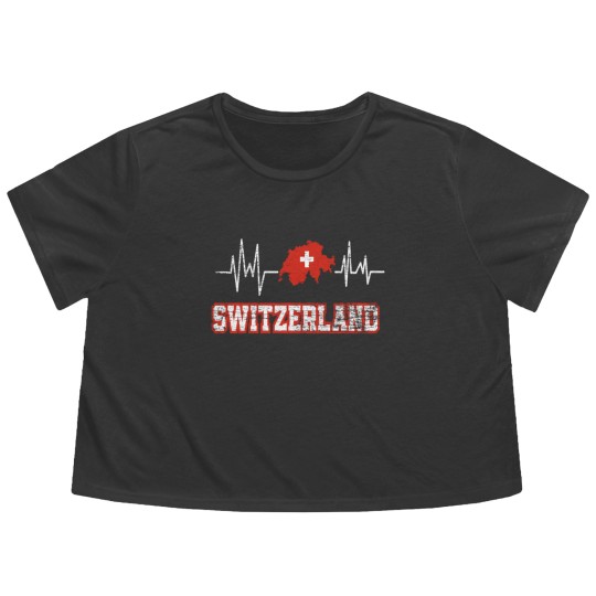 Discover Switzerland Heartbeat Flowy Cropped Tees