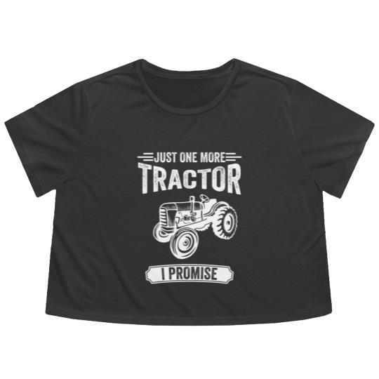 Discover Farmer Just One More Tractor I Promise Gift Flowy Cropped Tees